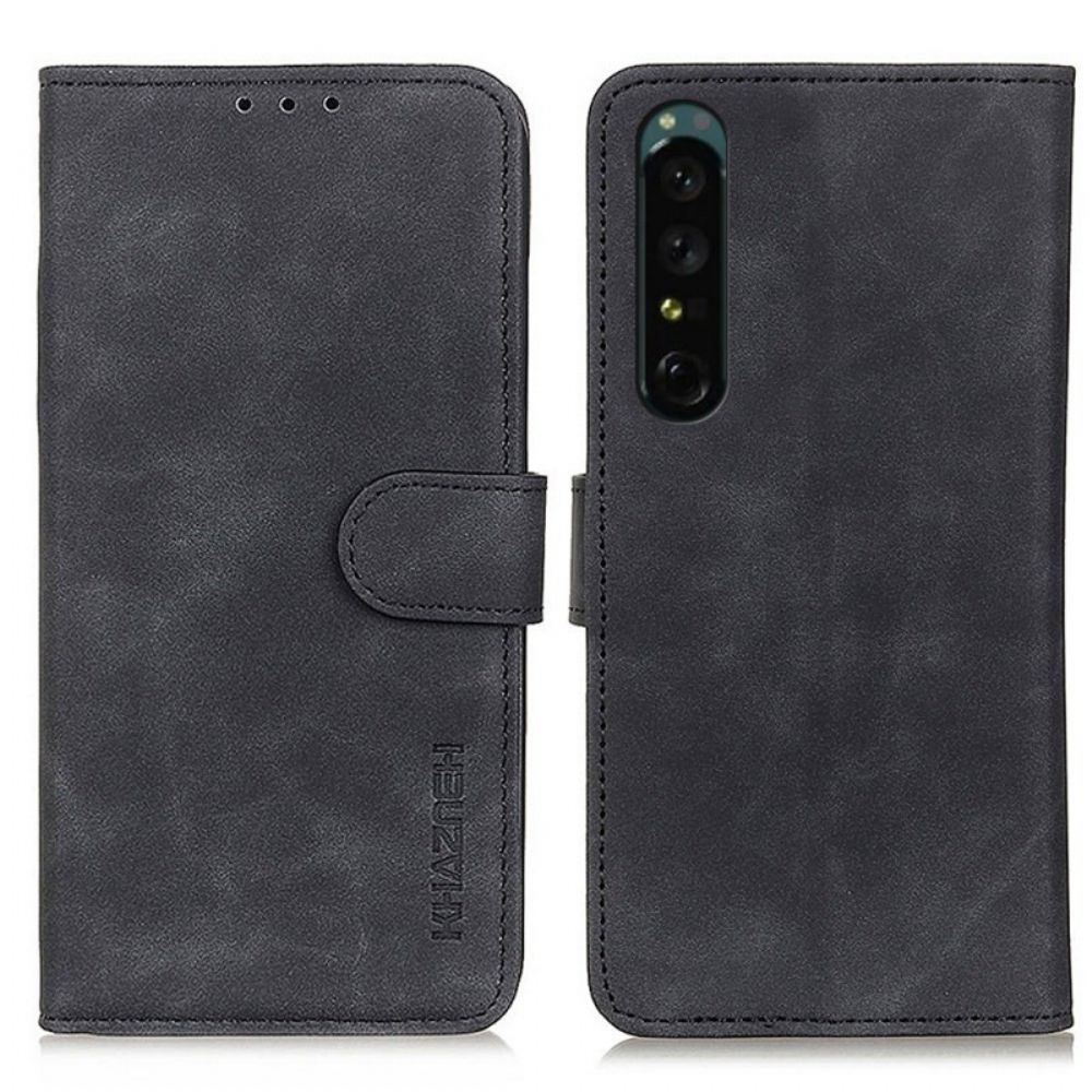 Leren Hoesje voor Sony Xperia 1 IV Vintage Leereffect Khazneh