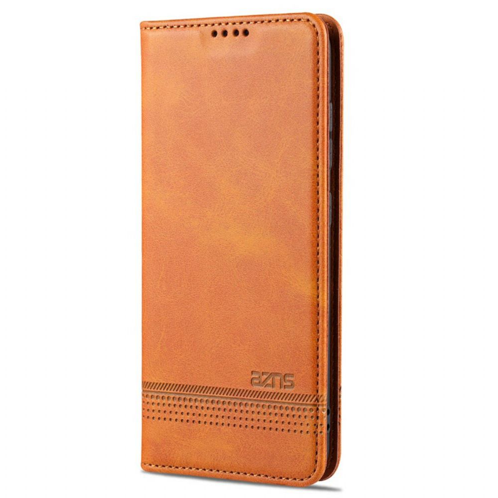 Bescherming Hoesje voor Samsung Galaxy S21 FE Folio-hoesje Azns Lederen Stijl