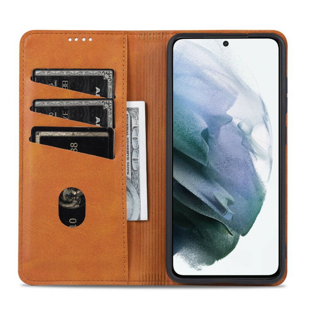 Bescherming Hoesje voor Samsung Galaxy S21 FE Folio-hoesje Azns Lederen Stijl