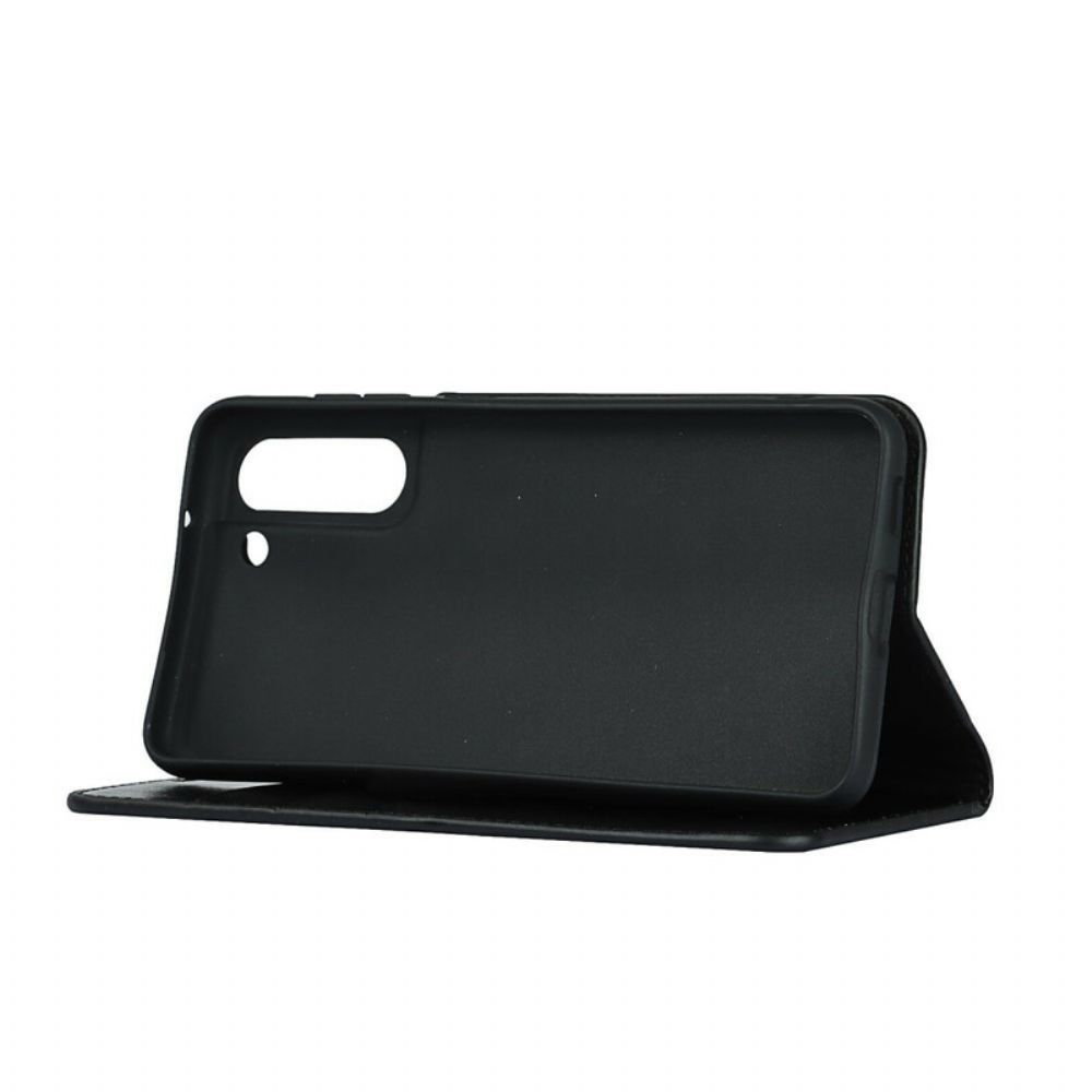 Bescherming Hoesje voor Samsung Galaxy S21 FE Folio-hoesje Suggestie Voor Echte Leerkleur