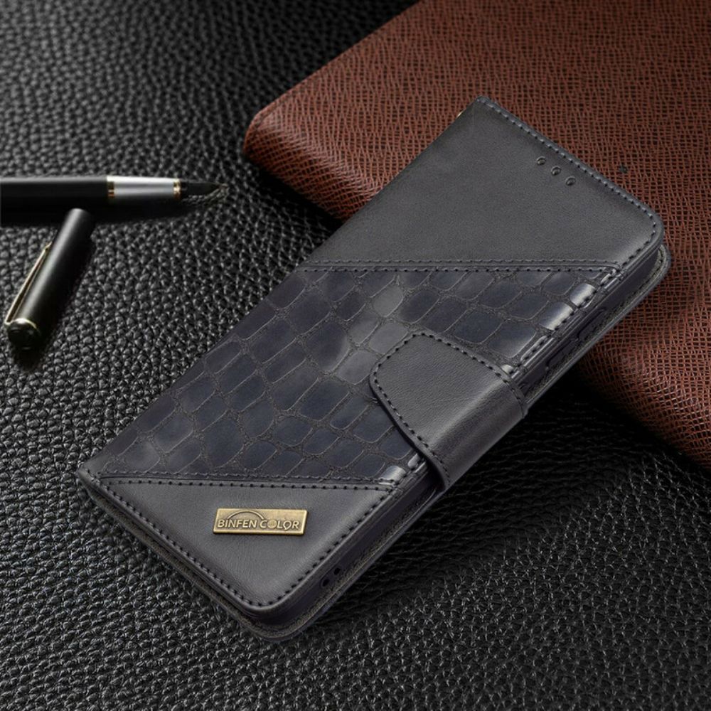 Flip Case voor Samsung Galaxy S21 FE Klassiek Krokodillenleereffect