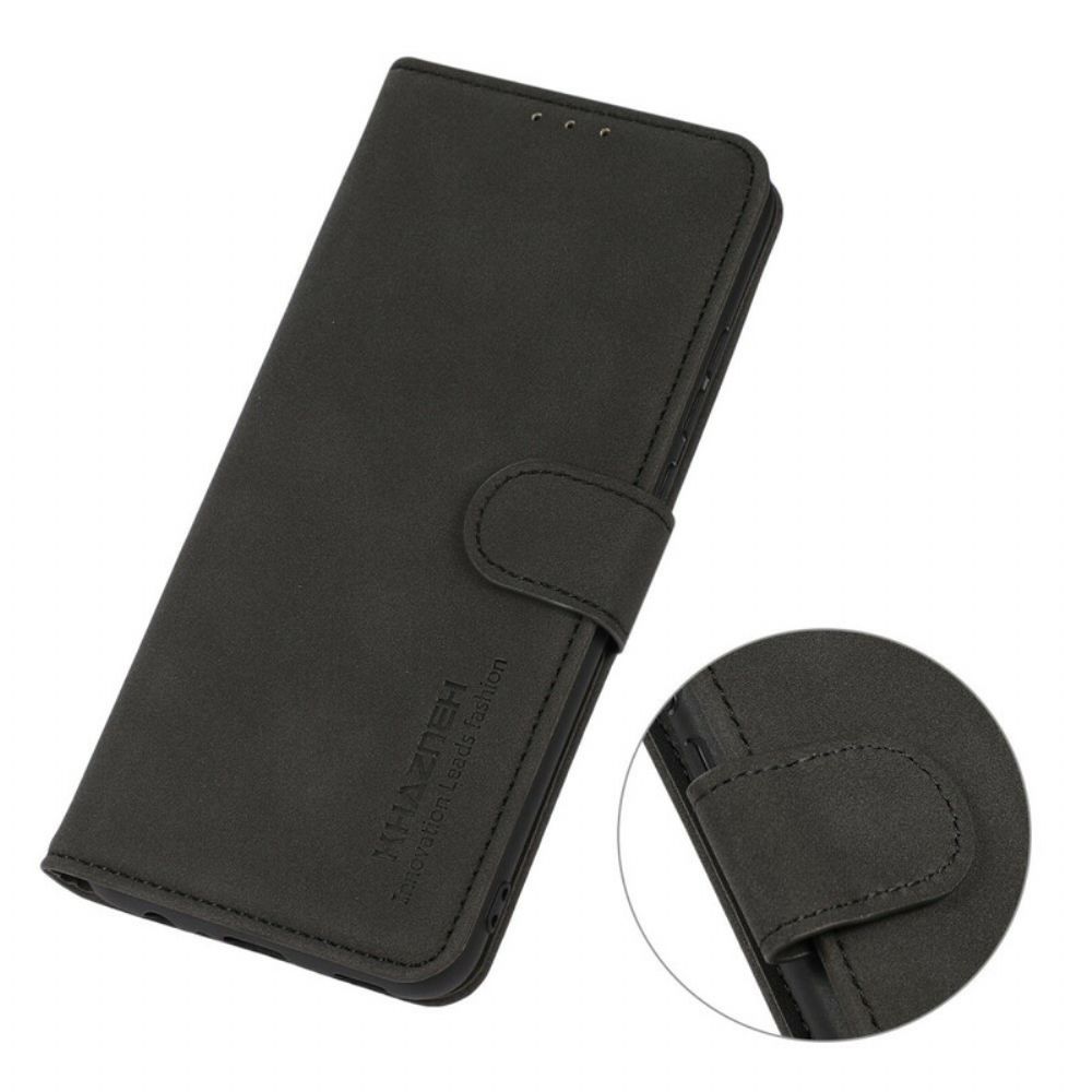 Flip Case voor Samsung Galaxy S21 FE Leren Effect Textuur Khazneh