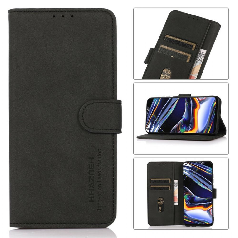 Flip Case voor Samsung Galaxy S21 FE Leren Effect Textuur Khazneh