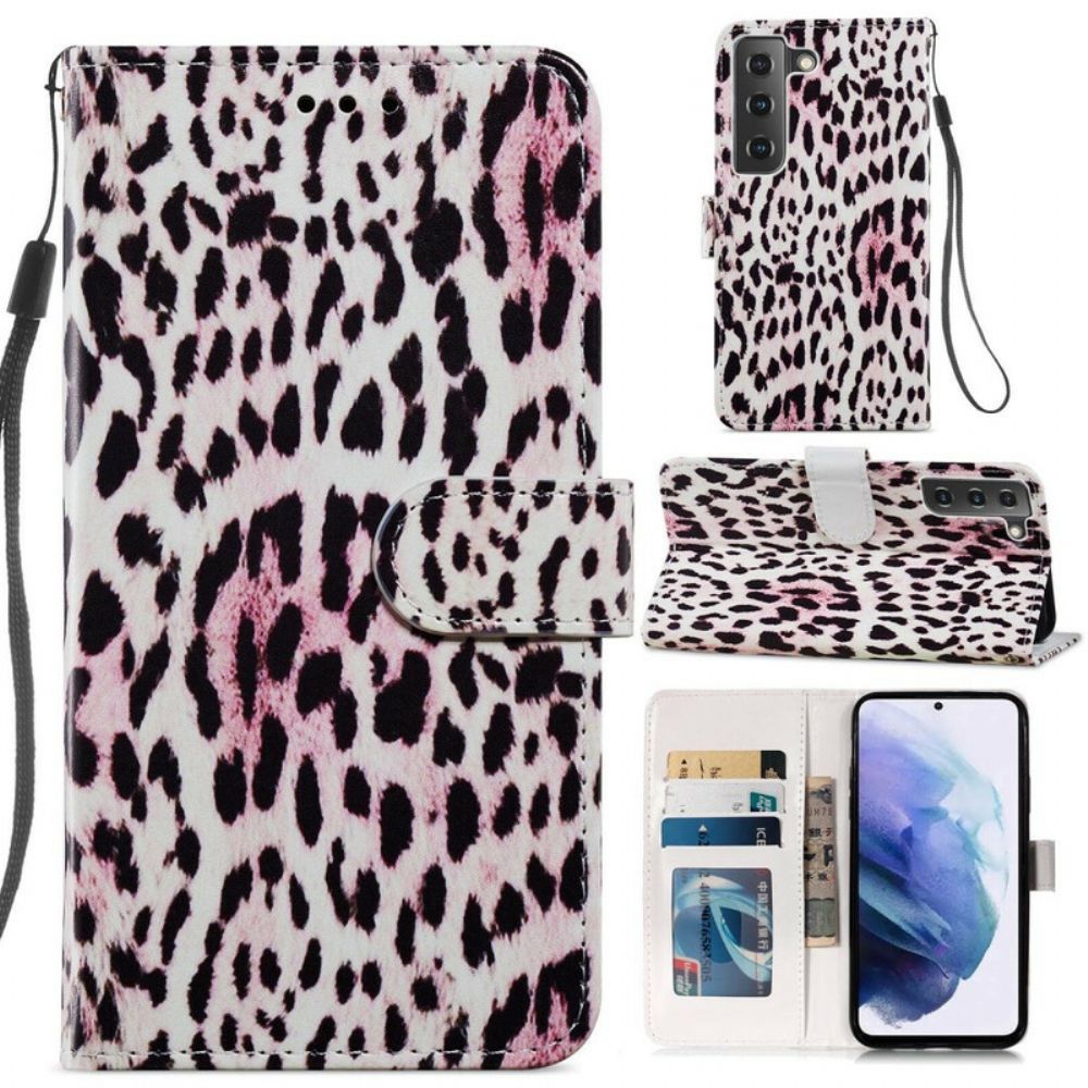 Flip Case voor Samsung Galaxy S21 FE Luipaardafdruk