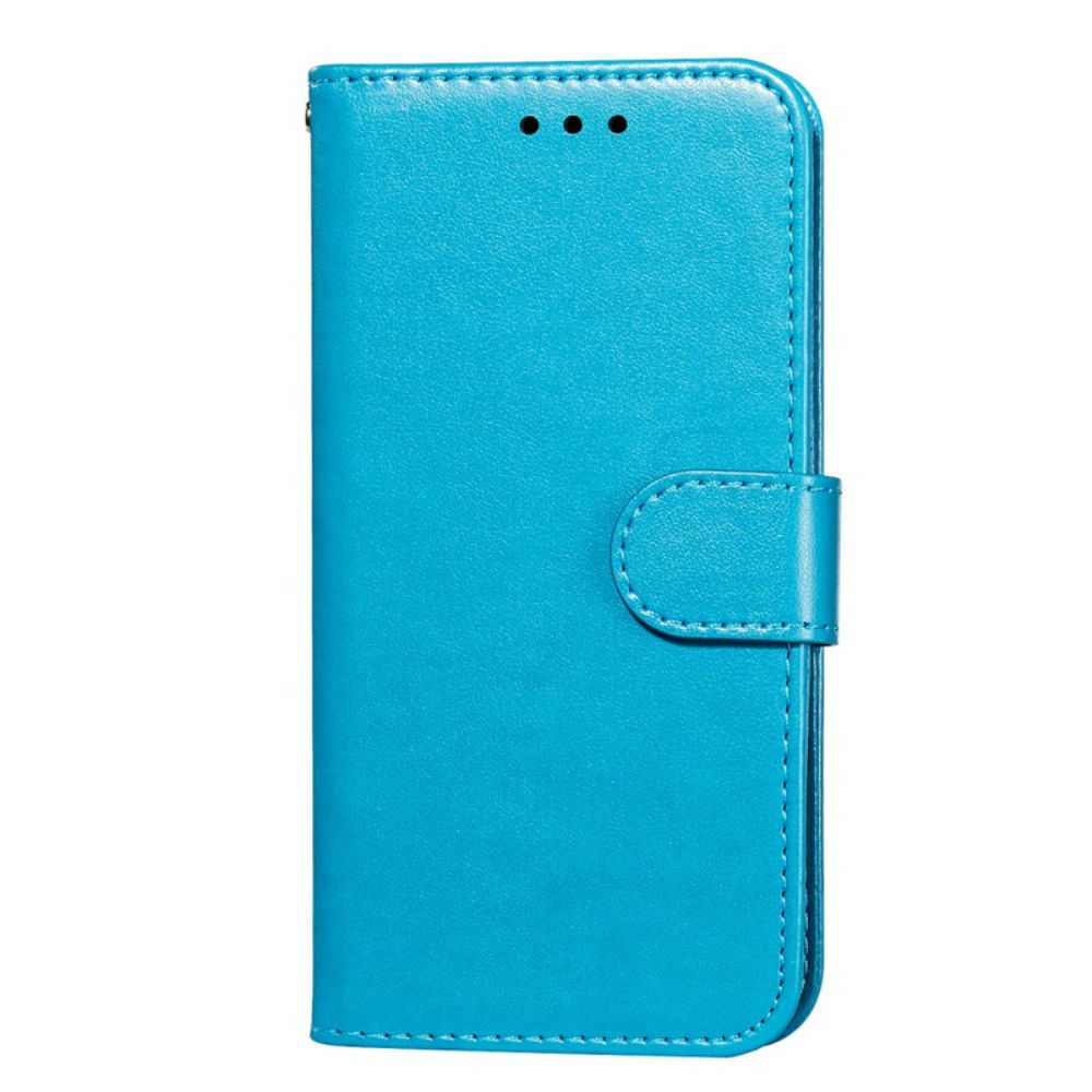 Flip Case voor Samsung Galaxy S21 FE Met Ketting Effen Kleur Serie Band