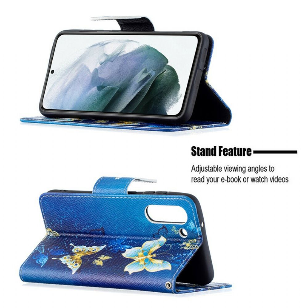 Flip Case voor Samsung Galaxy S21 FE Vlinders Koningen