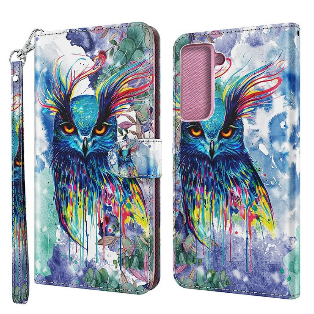 Folio-hoesje voor Samsung Galaxy S21 FE Aquarel Vogel