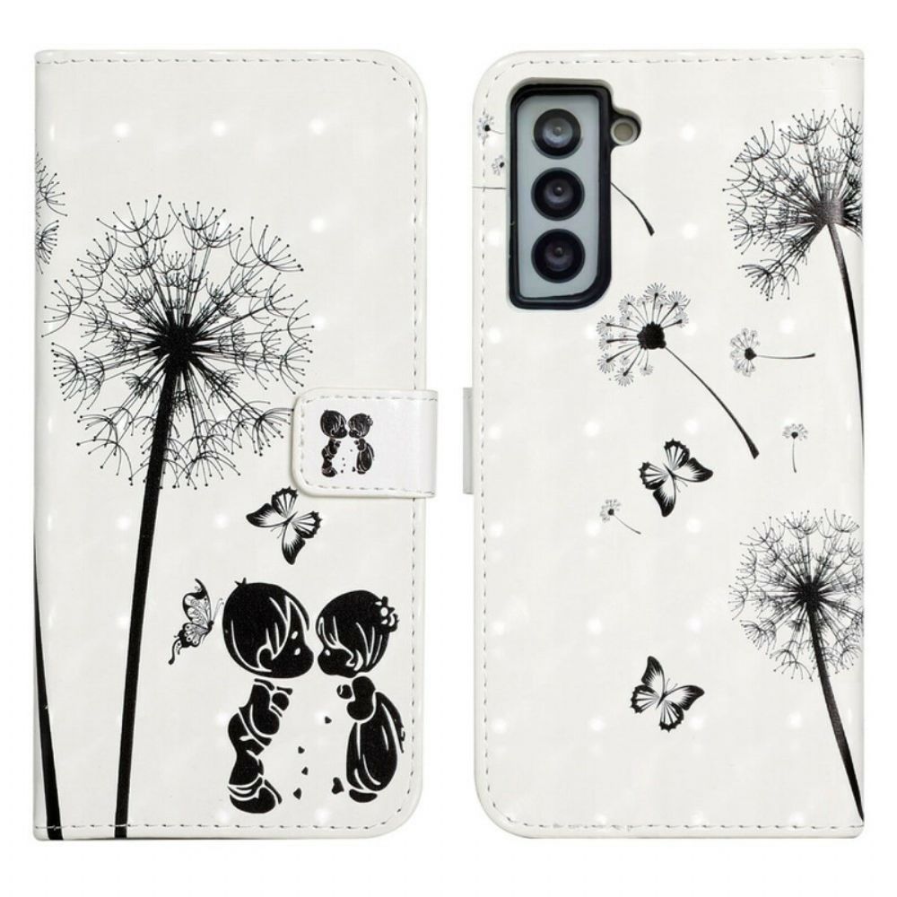 Folio-hoesje voor Samsung Galaxy S21 FE Baby Liefde Paardebloem