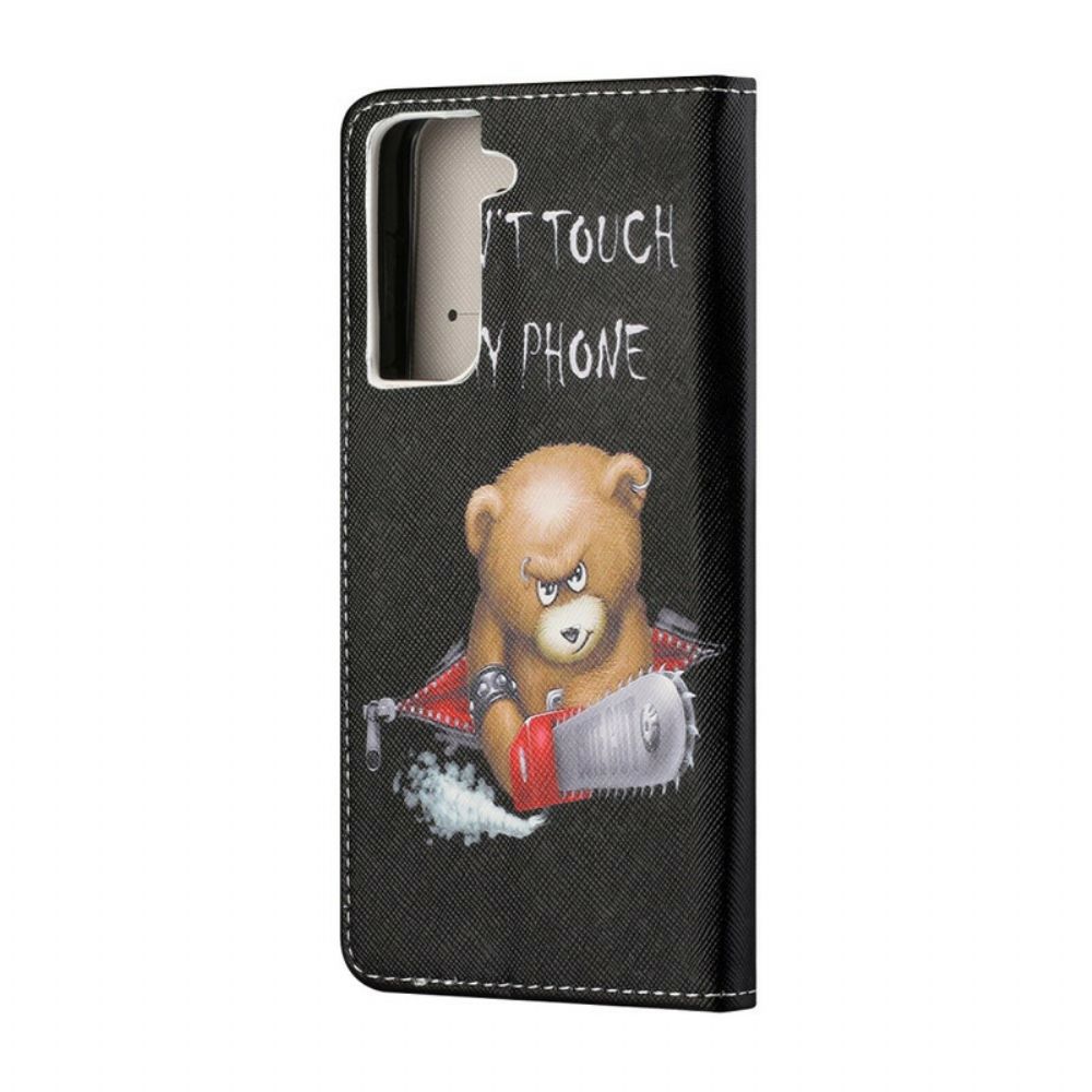 Folio-hoesje voor Samsung Galaxy S21 FE Gevaarlijke Beer