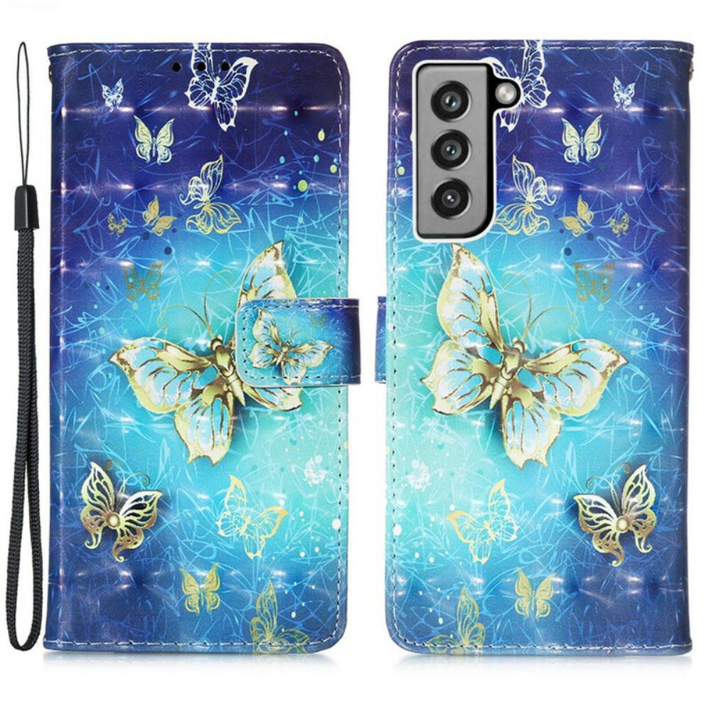 Folio-hoesje voor Samsung Galaxy S21 FE Gouden Vlinders