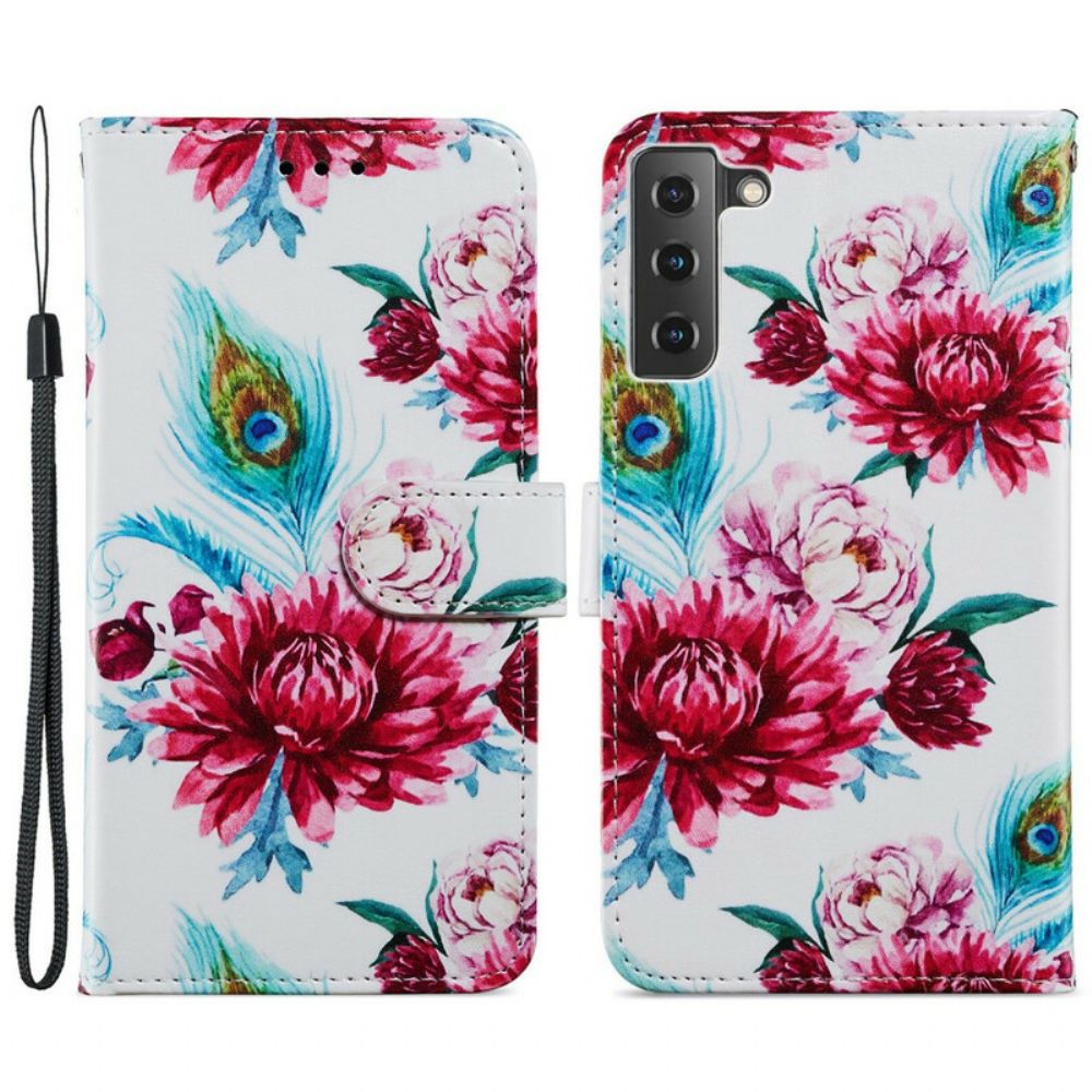 Folio-hoesje voor Samsung Galaxy S21 FE Intense Bloemen