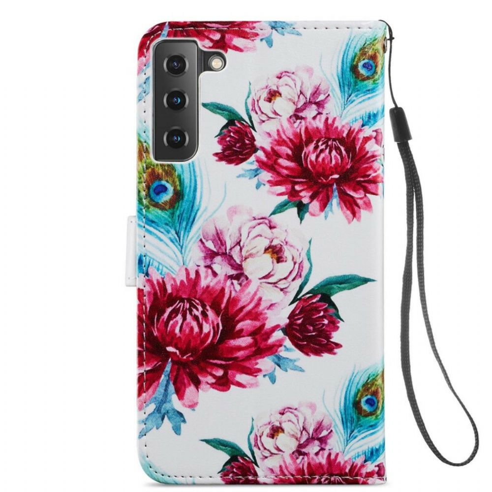 Folio-hoesje voor Samsung Galaxy S21 FE Intense Bloemen