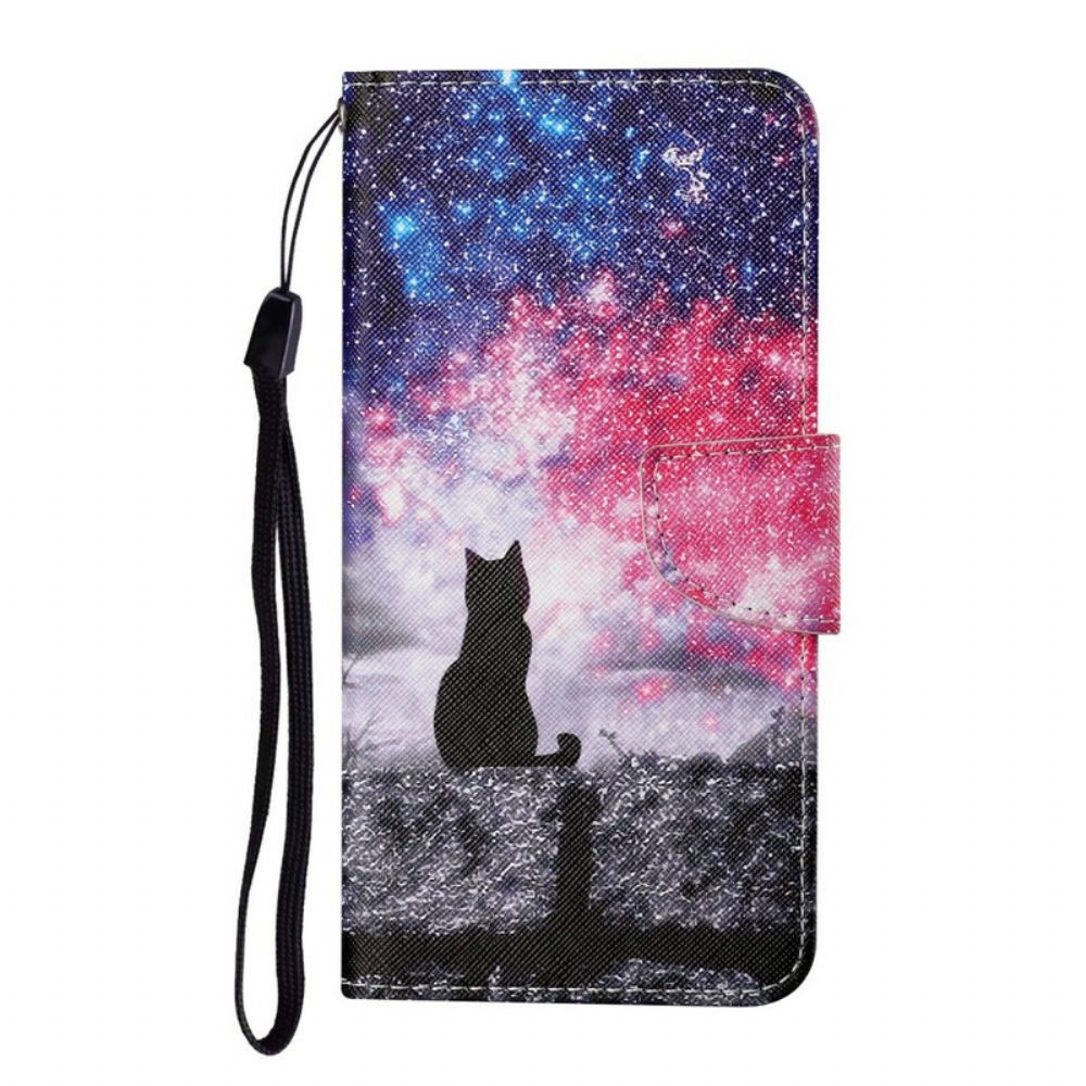 Folio-hoesje voor Samsung Galaxy S21 FE Kattenverhalen Met Lanyard