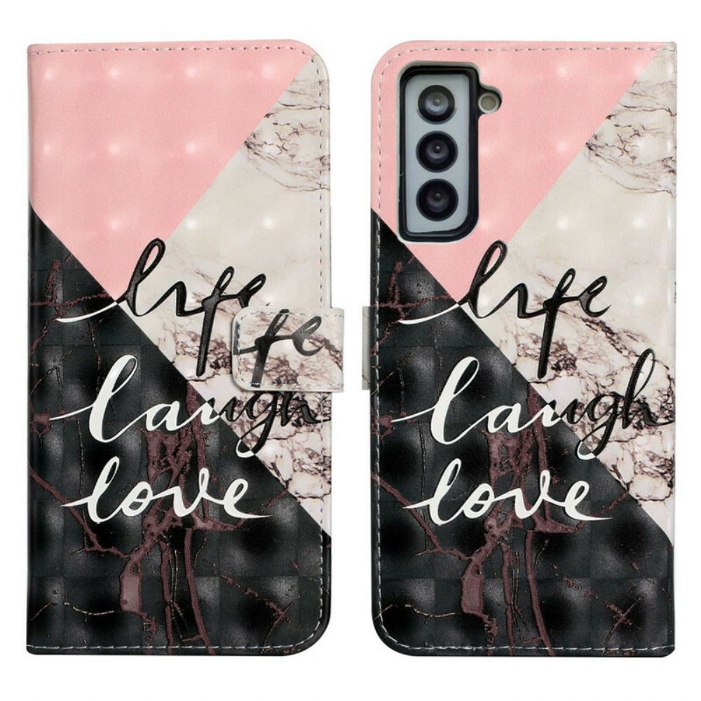 Folio-hoesje voor Samsung Galaxy S21 FE Leven Lach Liefde