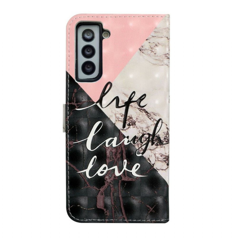 Folio-hoesje voor Samsung Galaxy S21 FE Leven Lach Liefde