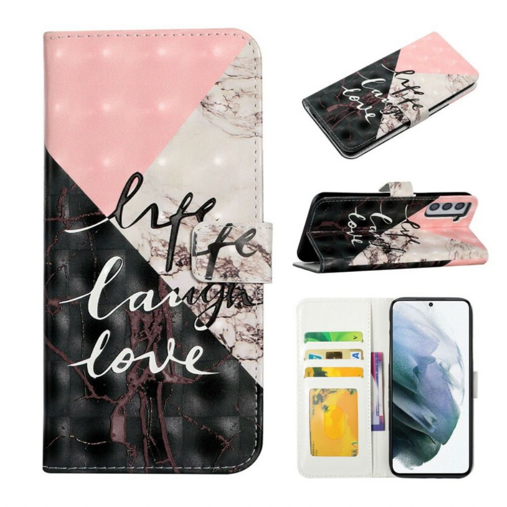 Folio-hoesje voor Samsung Galaxy S21 FE Leven Lach Liefde