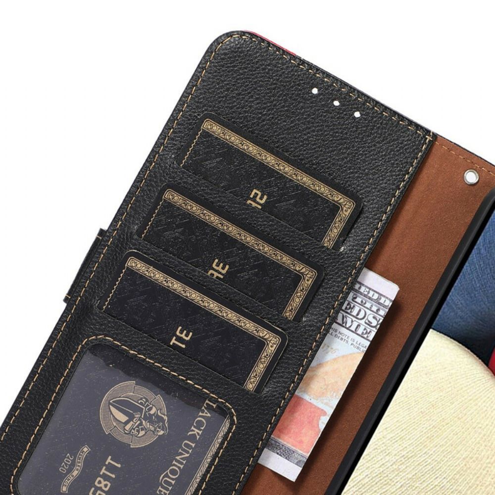 Folio-hoesje voor Samsung Galaxy S21 FE Liche-stijl Rfid Khazneh