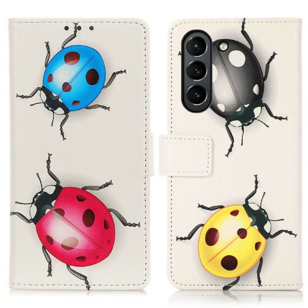 Folio-hoesje voor Samsung Galaxy S21 FE Lieveheersbeestjes