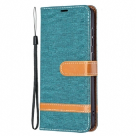 Folio-hoesje voor Samsung Galaxy S21 FE Met Ketting Band Met Stof En Leereffect