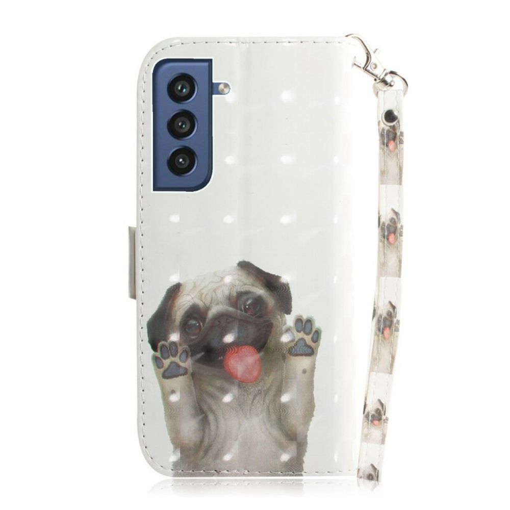 Folio-hoesje voor Samsung Galaxy S21 FE Met Ketting Hou Van Mijn Hond Met Riem