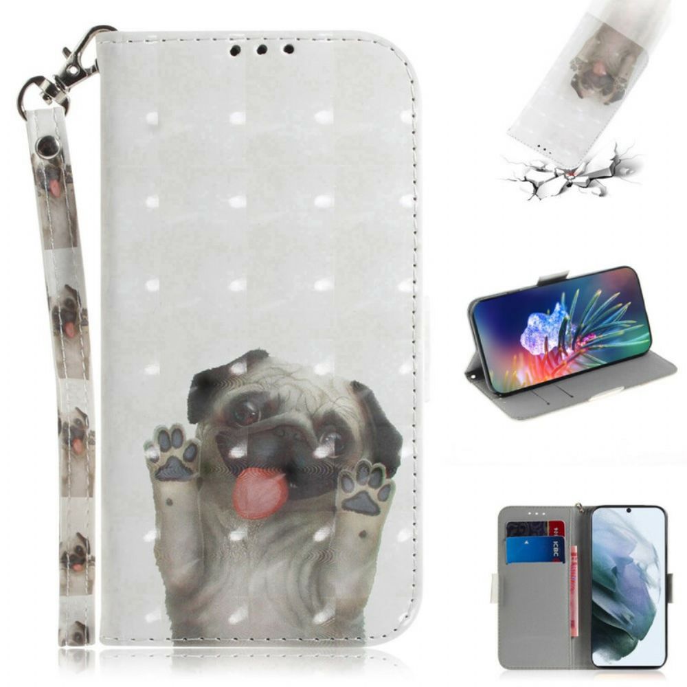 Folio-hoesje voor Samsung Galaxy S21 FE Met Ketting Hou Van Mijn Hond Met Riem