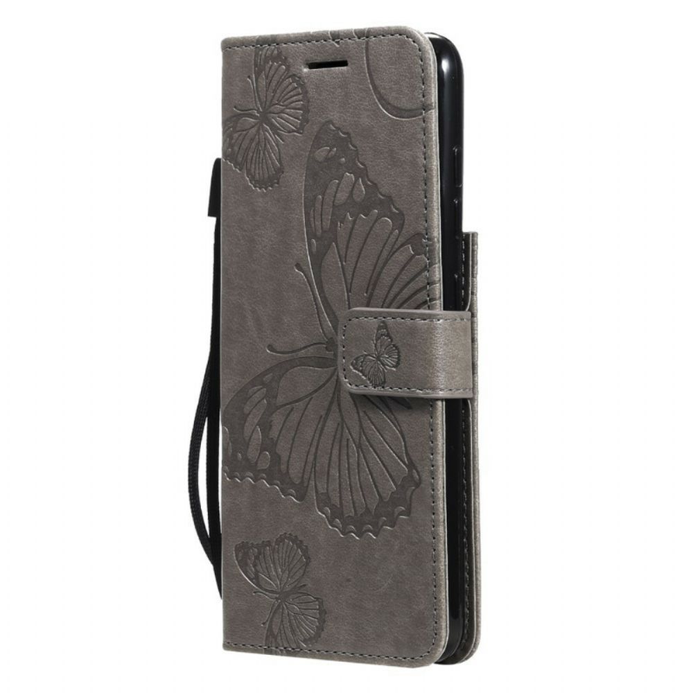 Folio-hoesje voor Samsung Galaxy S21 FE Met Ketting Reuzenvlinders Met Bandjes