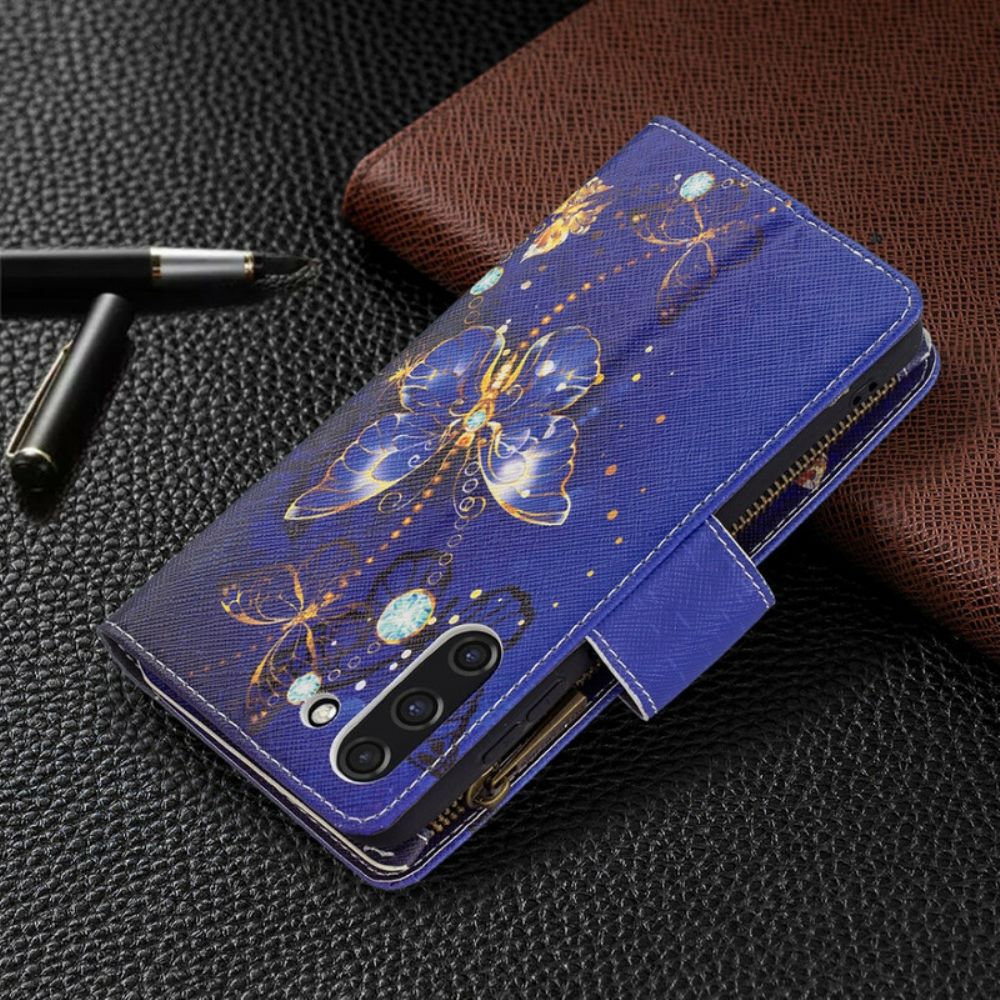 Folio-hoesje voor Samsung Galaxy S21 FE Vlinders Vlinders Zak Met Rits