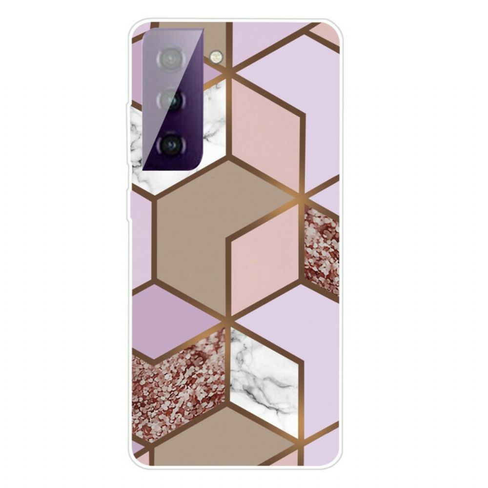 Hoesje voor Samsung Galaxy S21 FE Geometrisch Marmer