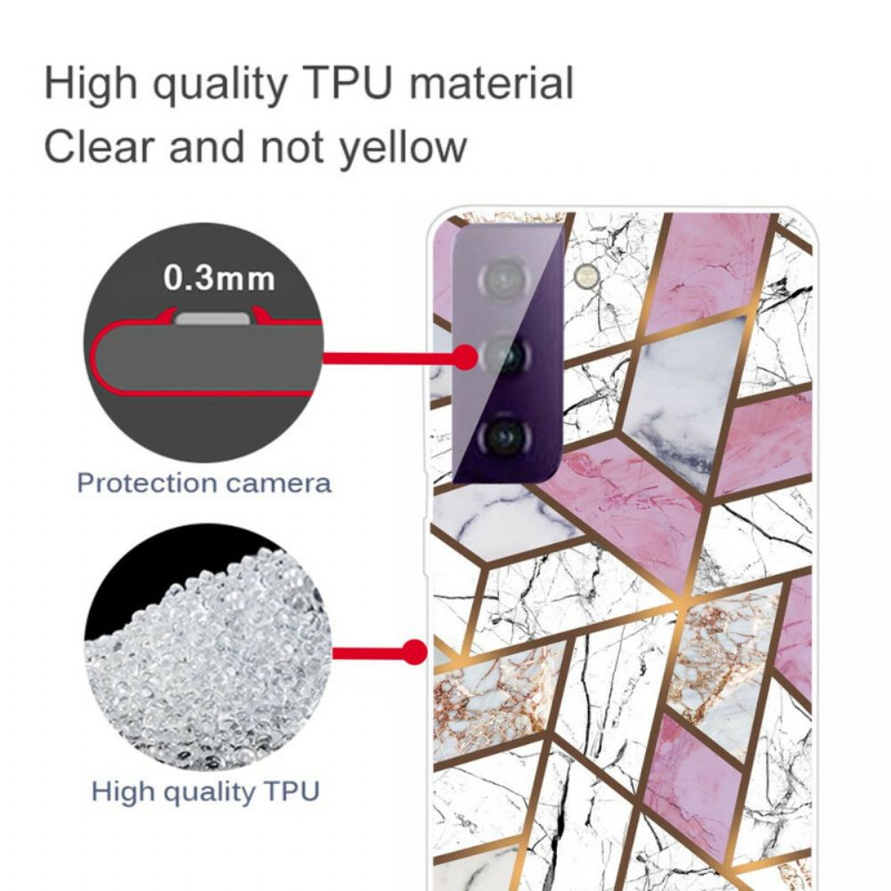 Hoesje voor Samsung Galaxy S21 FE Geometrisch Marmer