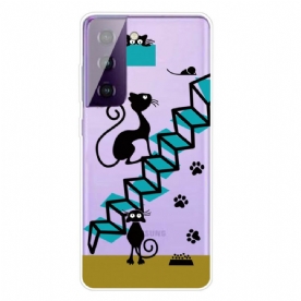 Hoesje voor Samsung Galaxy S21 FE Grappige Katten