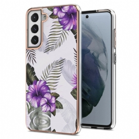 Hoesje voor Samsung Galaxy S21 FE Paarse Bloemen