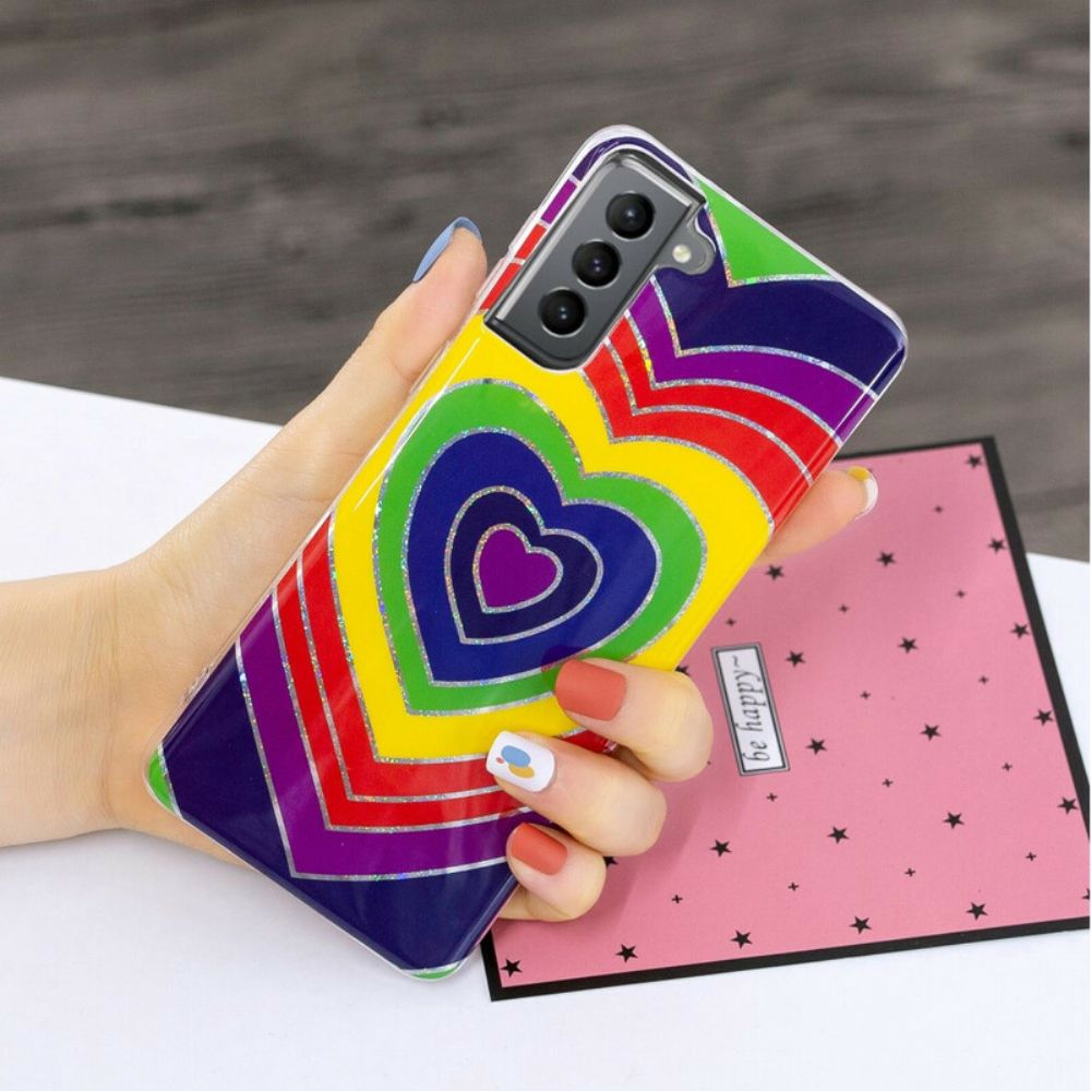 Hoesje voor Samsung Galaxy S21 FE Psychedelisch Hart