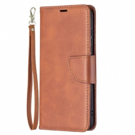 Leren Hoesje voor Samsung Galaxy S21 FE Folio-hoesje Gladde Schuine Klep