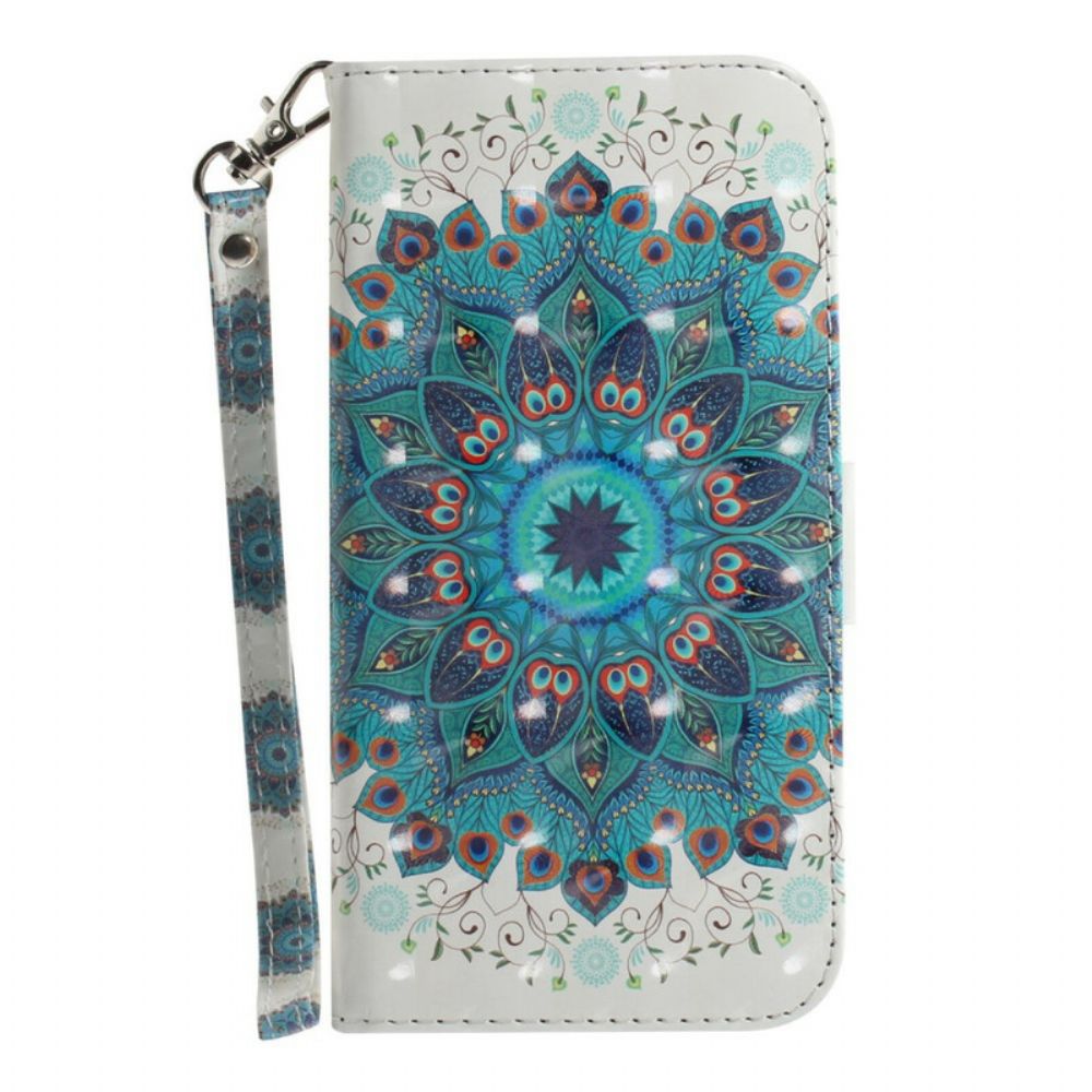 Leren Hoesje voor Samsung Galaxy S21 FE Met Ketting Meesterlijke Mandala Met Bandjes