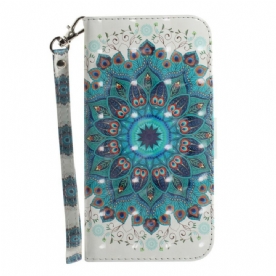 Leren Hoesje voor Samsung Galaxy S21 FE Met Ketting Meesterlijke Mandala Met Bandjes