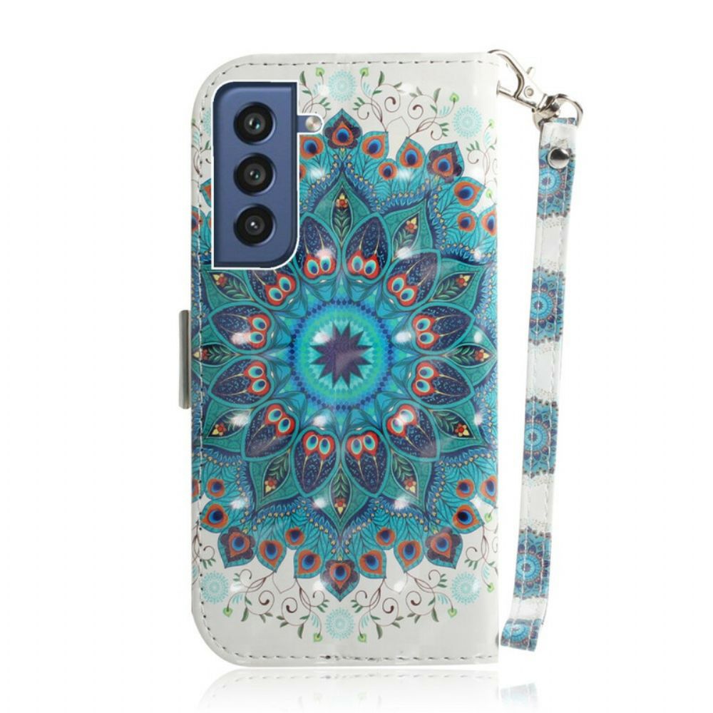 Leren Hoesje voor Samsung Galaxy S21 FE Met Ketting Meesterlijke Mandala Met Bandjes