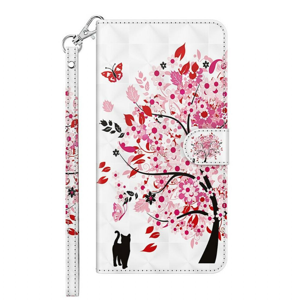 Leren Hoesje voor Samsung Galaxy S21 FE Roze Boom