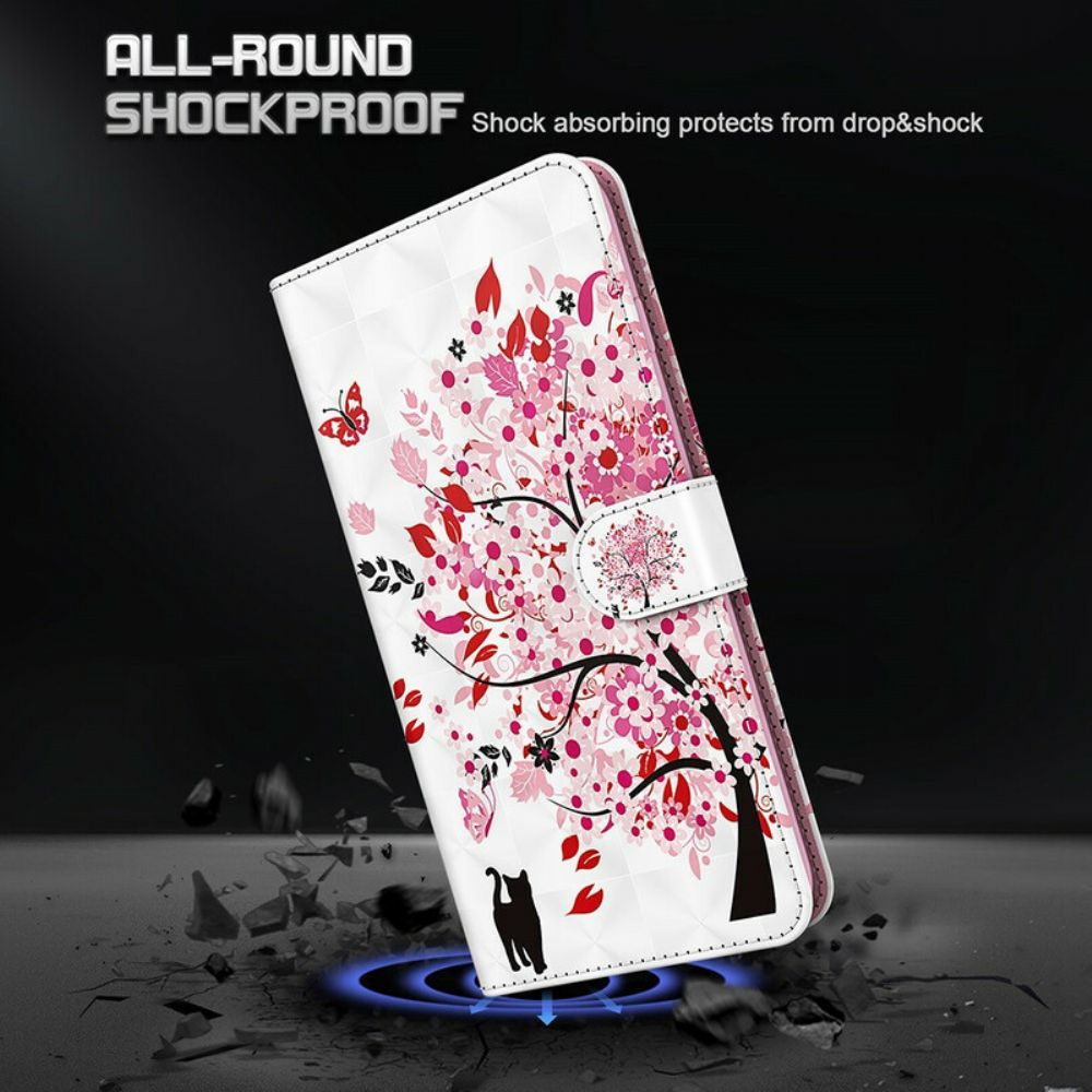 Leren Hoesje voor Samsung Galaxy S21 FE Roze Boom