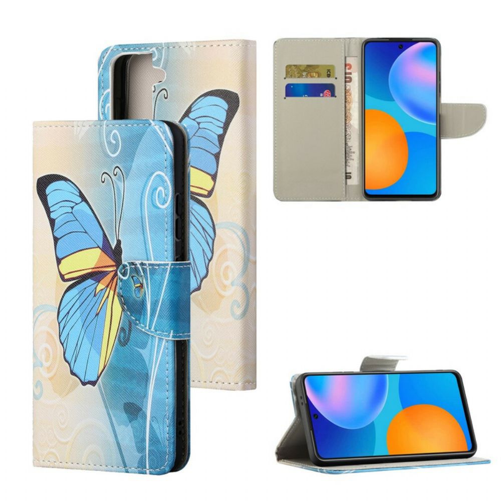 Leren Hoesje voor Samsung Galaxy S21 FE Vlinders