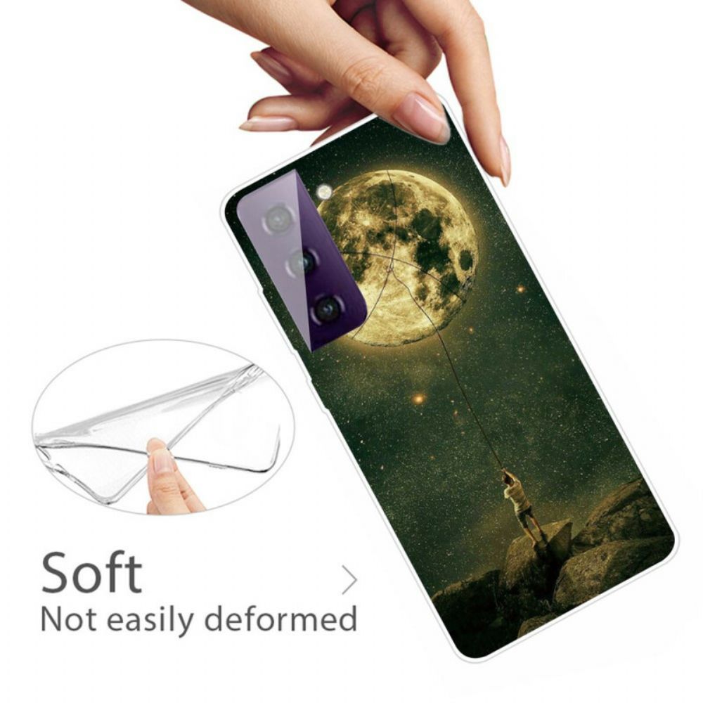 Telefoonhoesje voor Samsung Galaxy S21 FE Flexibele Maan Man