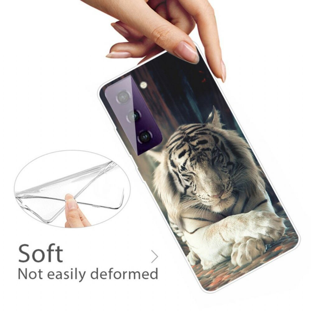 Telefoonhoesje voor Samsung Galaxy S21 FE Flexibele Tijger