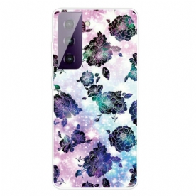 Telefoonhoesje voor Samsung Galaxy S21 FE Grafische Bloemen