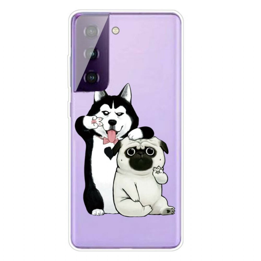 Telefoonhoesje voor Samsung Galaxy S21 FE Grappige Honden