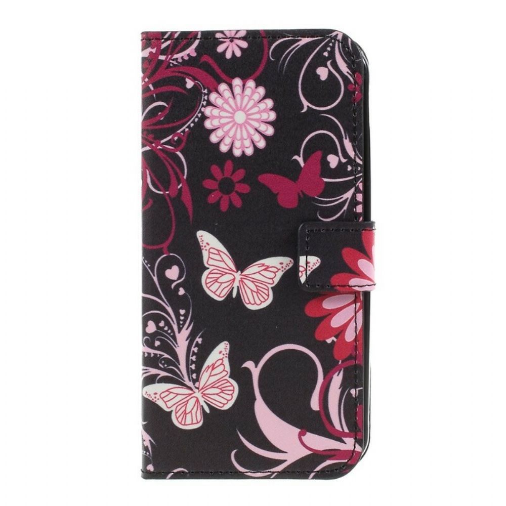 Folio-hoesje voor Samsung Galaxy XCover 4 / 4S Vlinders En Bloemen