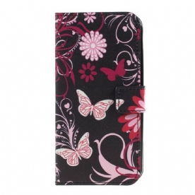 Folio-hoesje voor Samsung Galaxy XCover 4 / 4S Vlinders En Bloemen