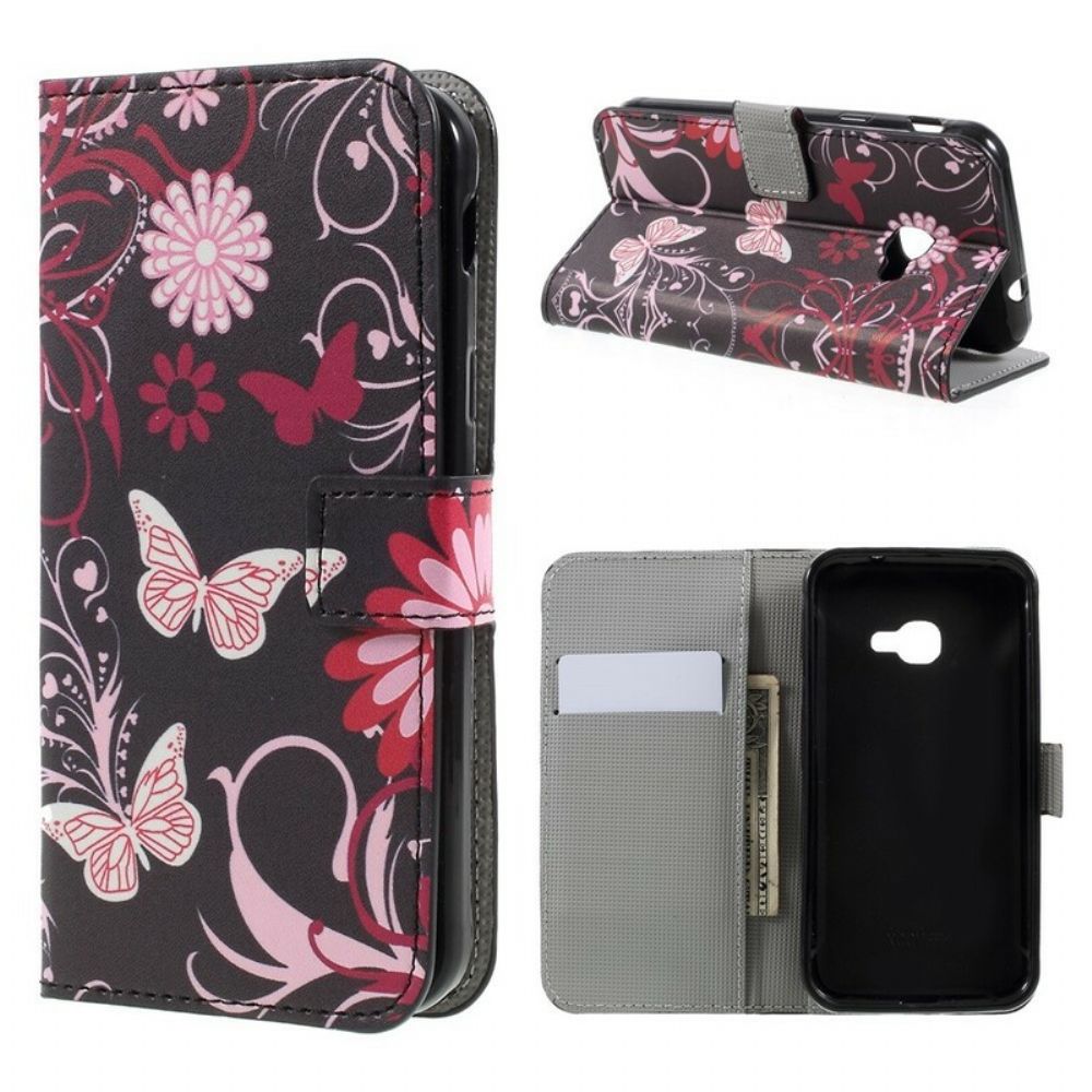 Folio-hoesje voor Samsung Galaxy XCover 4 / 4S Vlinders En Bloemen