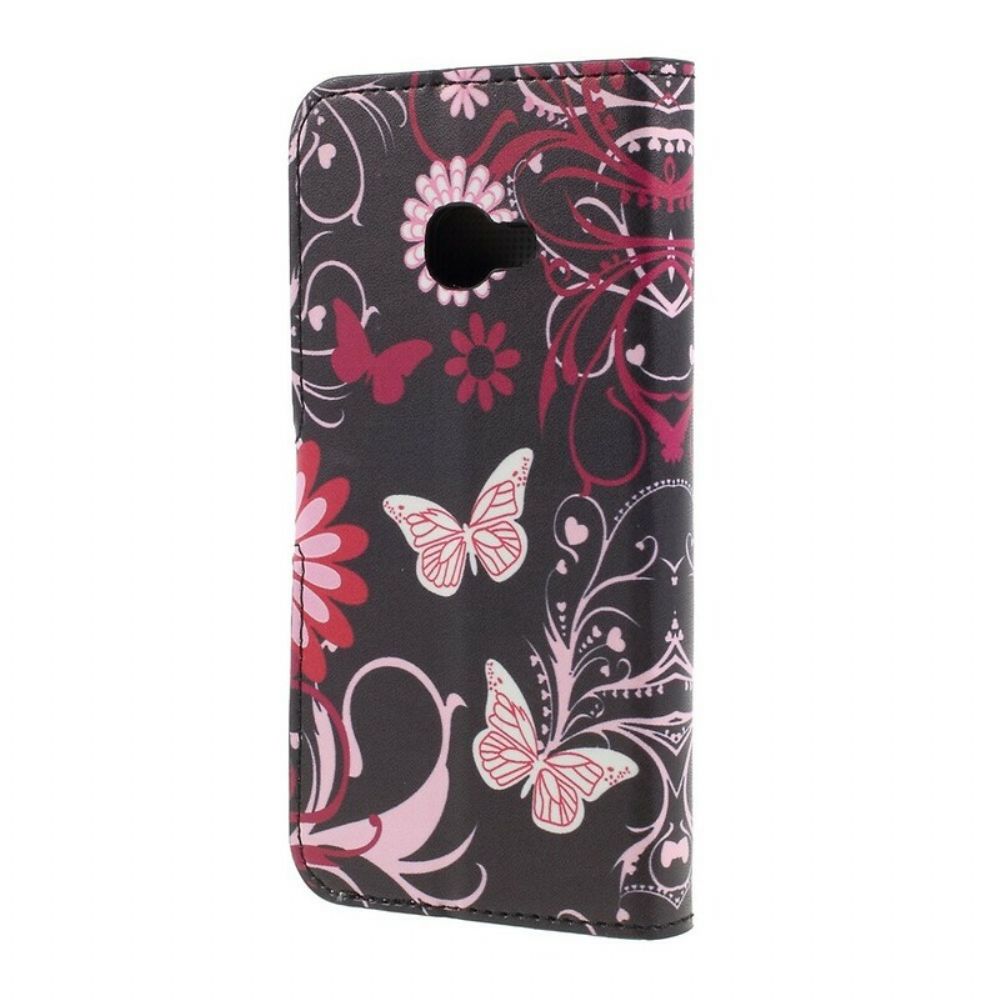 Folio-hoesje voor Samsung Galaxy XCover 4 / 4S Vlinders En Bloemen