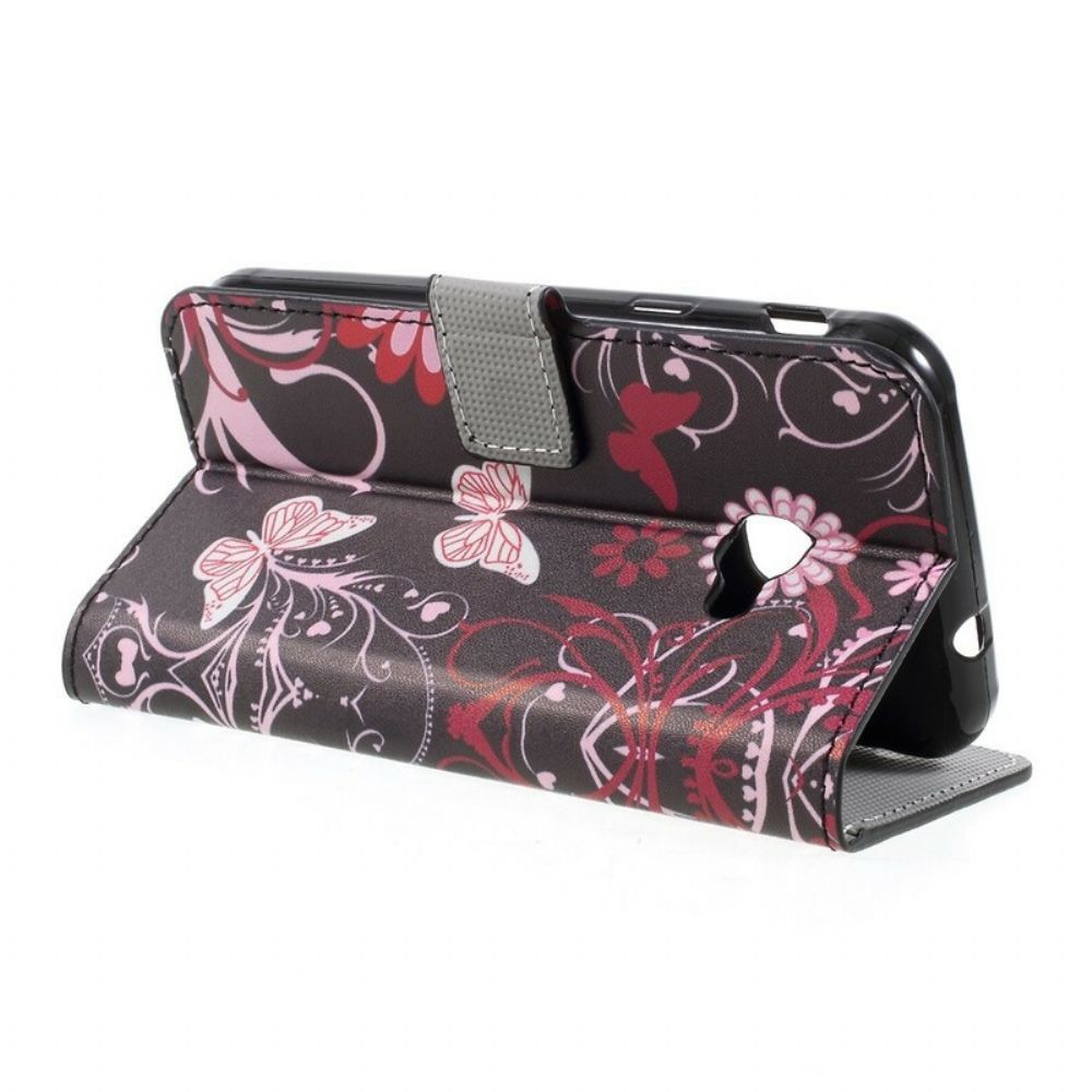 Folio-hoesje voor Samsung Galaxy XCover 4 / 4S Vlinders En Bloemen