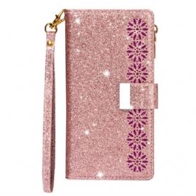 Flip Case voor iPhone 15 Pro Max Glitter Met Portemonnee