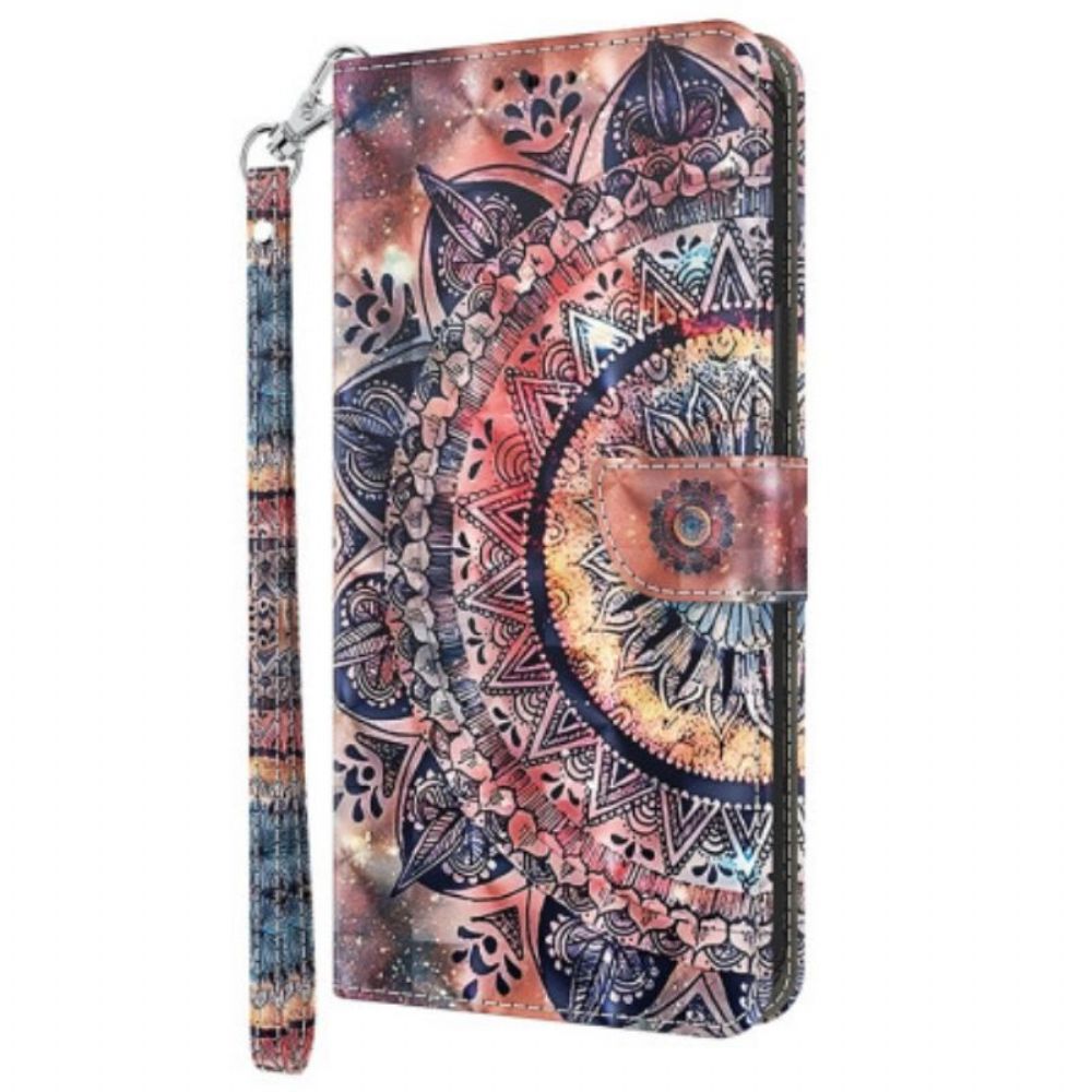 Folio-hoesje voor iPhone 15 Pro Max Met Ketting Mandala Met Bandje